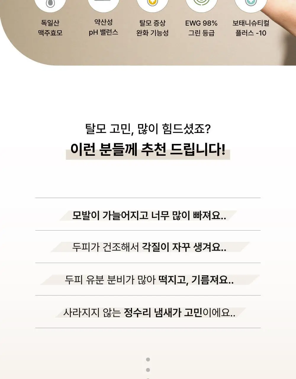 [탈모증상완화/알러젠프리향] 애쉬로렌 독일 맥주효모 샴푸 500ml 상세페이지 2
